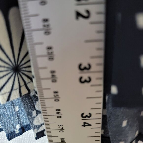 ModCloth Womens Skirt Sz 4X Midi Pleated Stretch Waist Pull On Plus Navy Beige - Picture 4 of 9